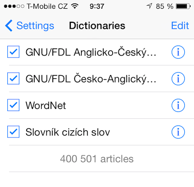 Universal Dictionary: slovníček pro iOS, který vám naslouchá