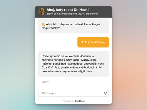 🩳 Novinka: zeptejte se Dr. Hacka, zná obsah blogu