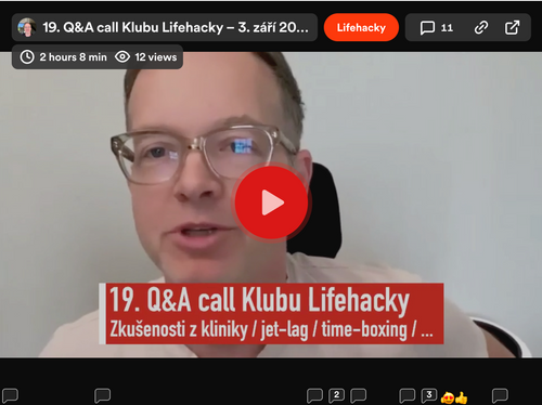 🔐 19. Q&A call – longevity klinika, jak na jet-lag, time-boxing (ala šnek) a další hacky